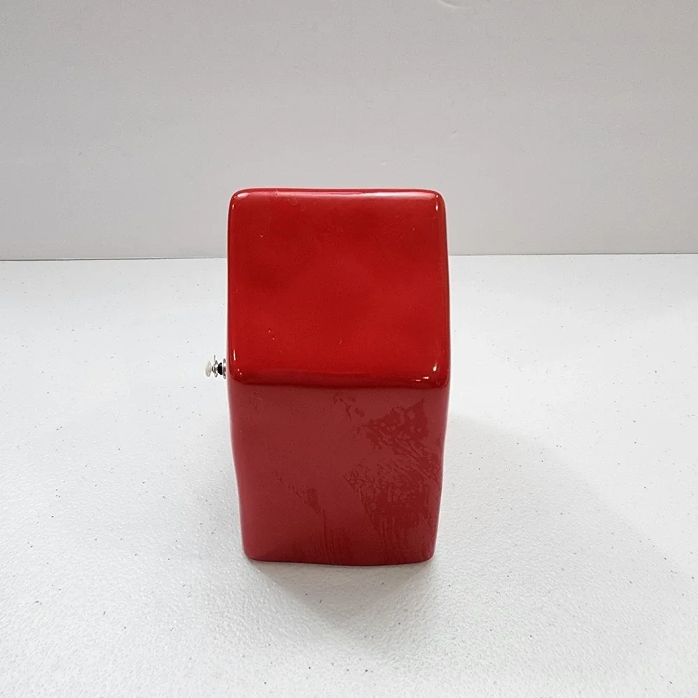 Rae Dunn 2020 Red Jolly Clock White Lettering. Tested Works